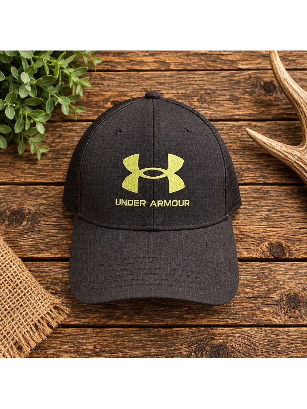 Under Armour black cap with neon logo